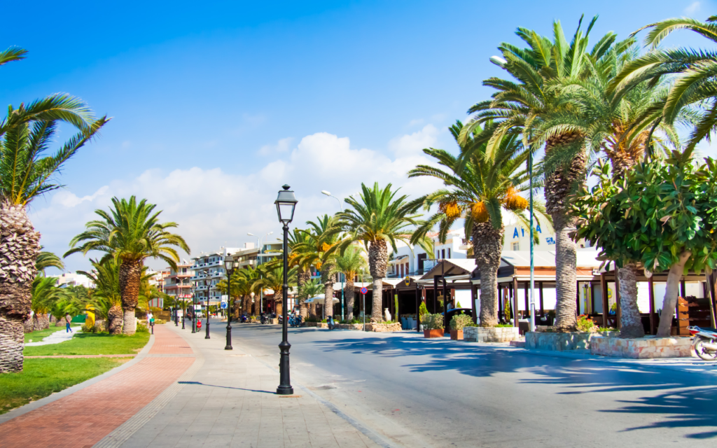 Beachroad of Rethymno Town in Crete