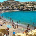 People Swim in Matala Heraklion
