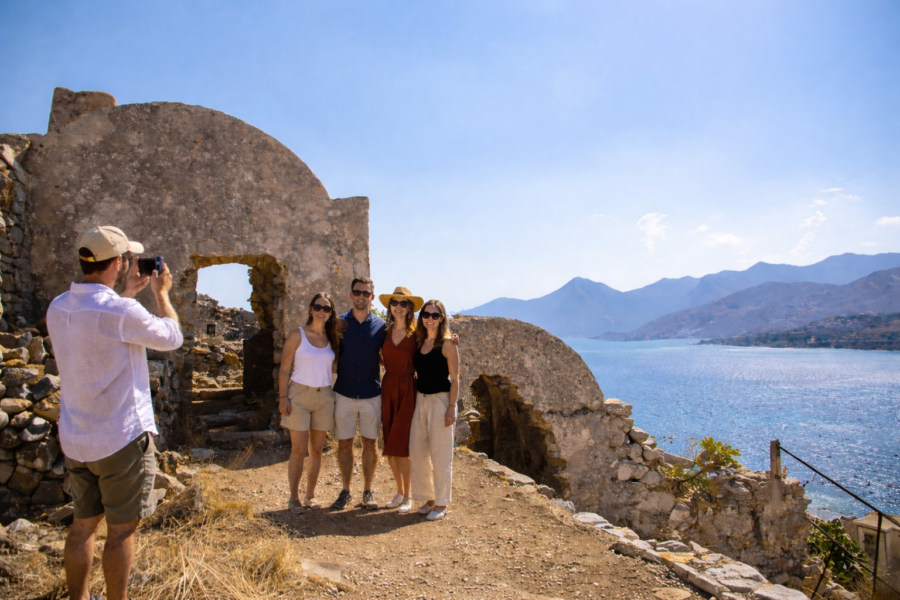 Spinalonga with people take photos