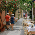 Streets of Rethymno with people