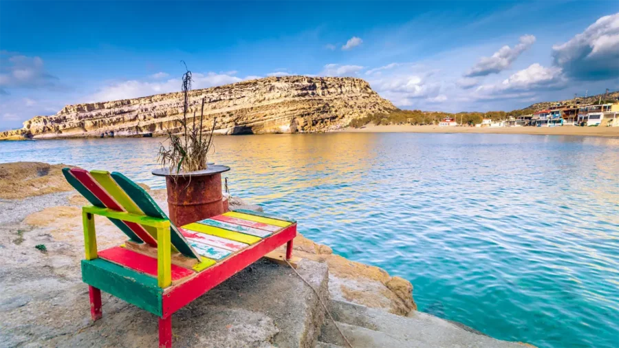 Matala Sunbed South Crete tour Gortys Matala