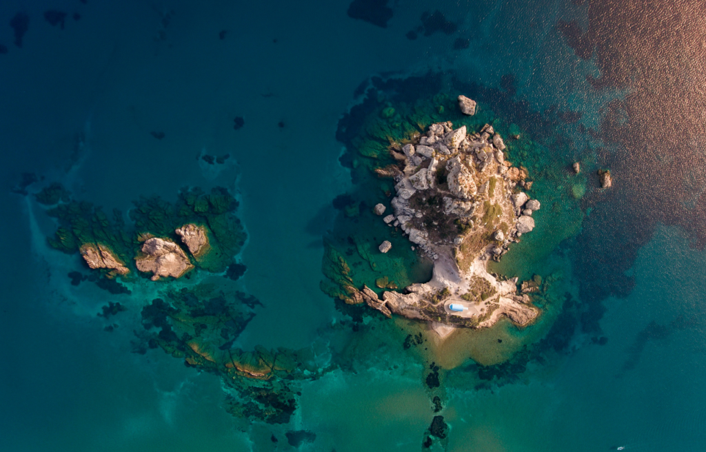 Panoramic view of Kastri Island in Kefalos